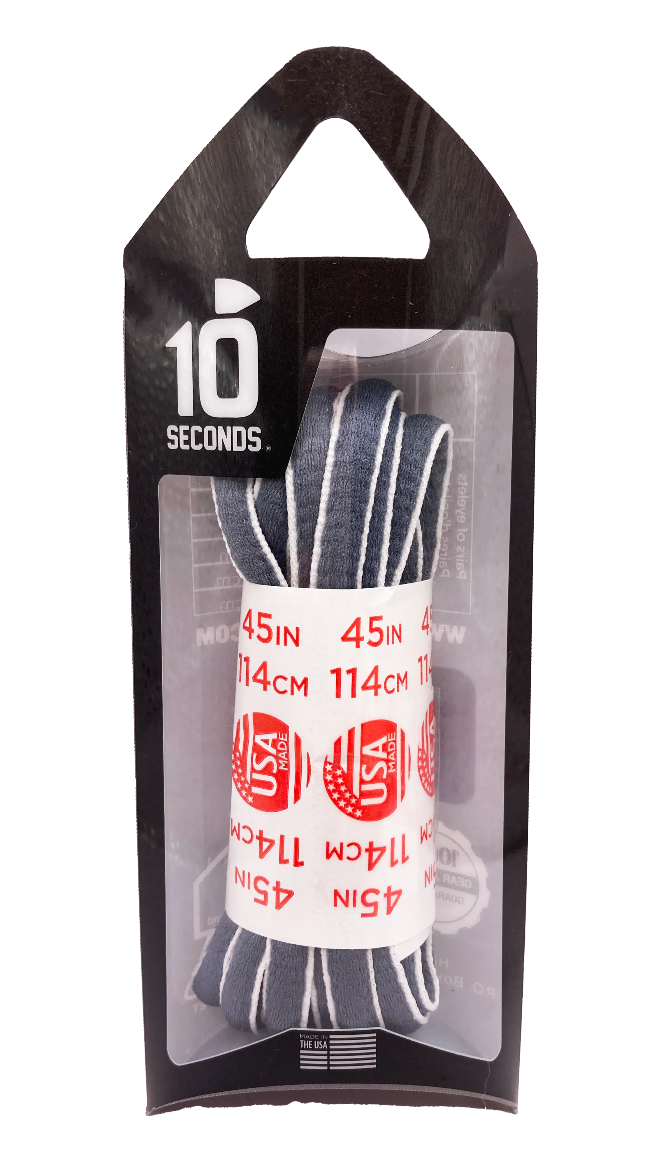 10 Seconds ® SofTouch Oval Laces | Sky Grey/White Piping