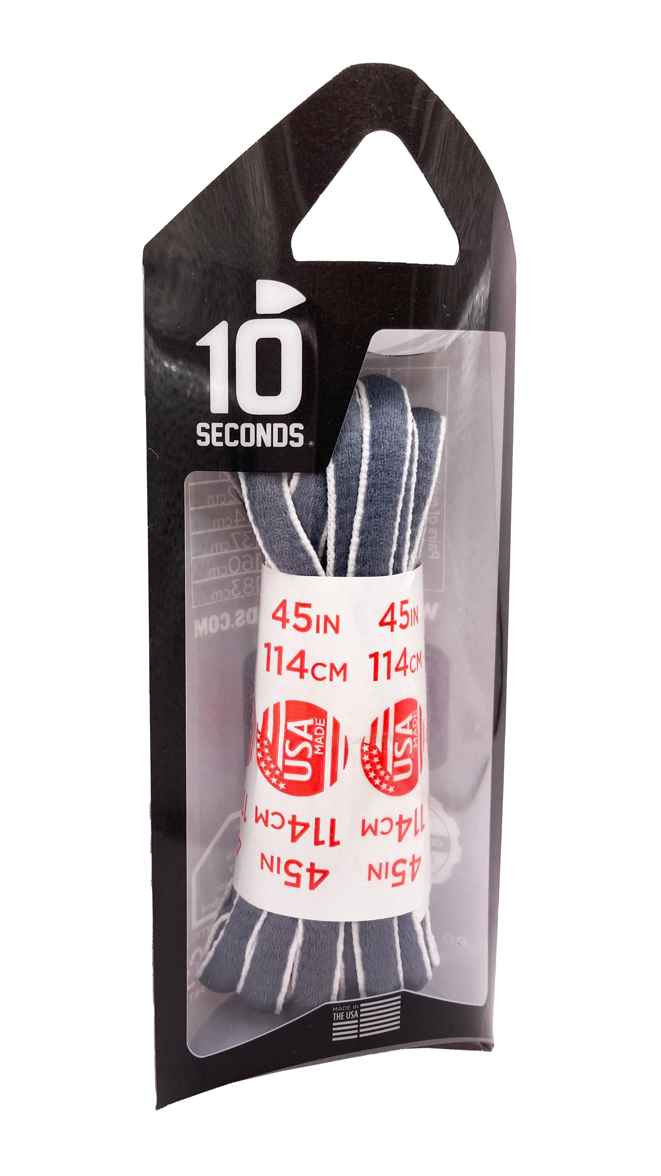 10 Seconds ® SofTouch Oval Laces | Sky Grey/White Piping