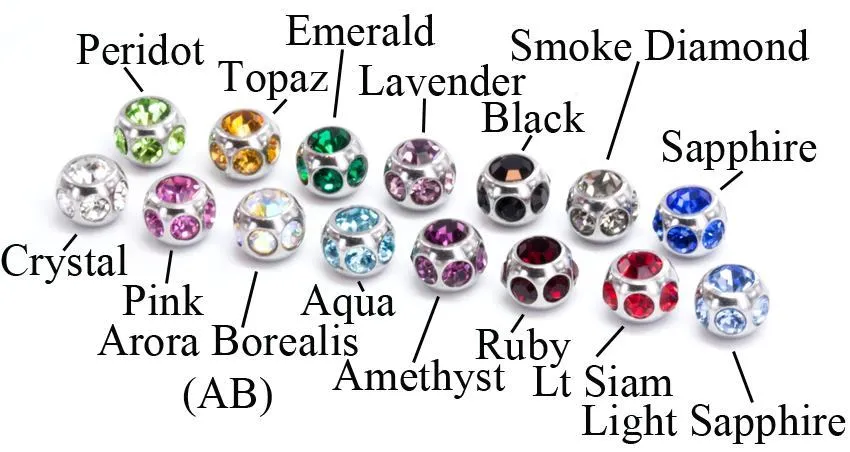 18g–16g Disco Jewel Steel Ball — Price Per 1
