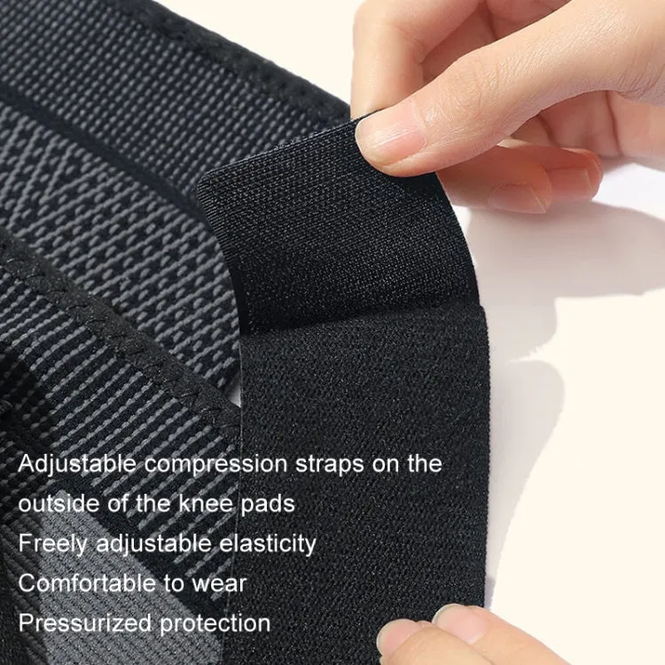 1pair Anti-Slip Compression Straps Keep Warm And Lengthen Knee Pads, Size: M(Plus Velvet Green)