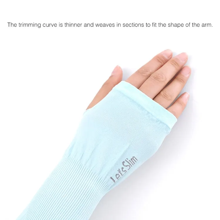 2 Pairs Long Ice Silk Sunscreen Sleeves Cycling Driving Outdoor UV Arm Oversleeve,  Length: 38cm(Pink)