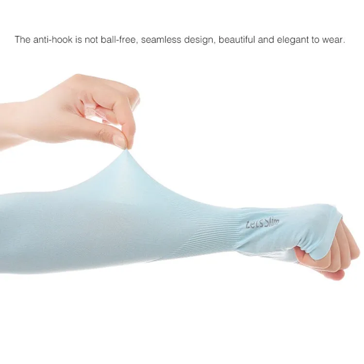 2 Pairs Long Ice Silk Sunscreen Sleeves Cycling Driving Outdoor UV Arm Oversleeve,  Length: 38cm(Pink)