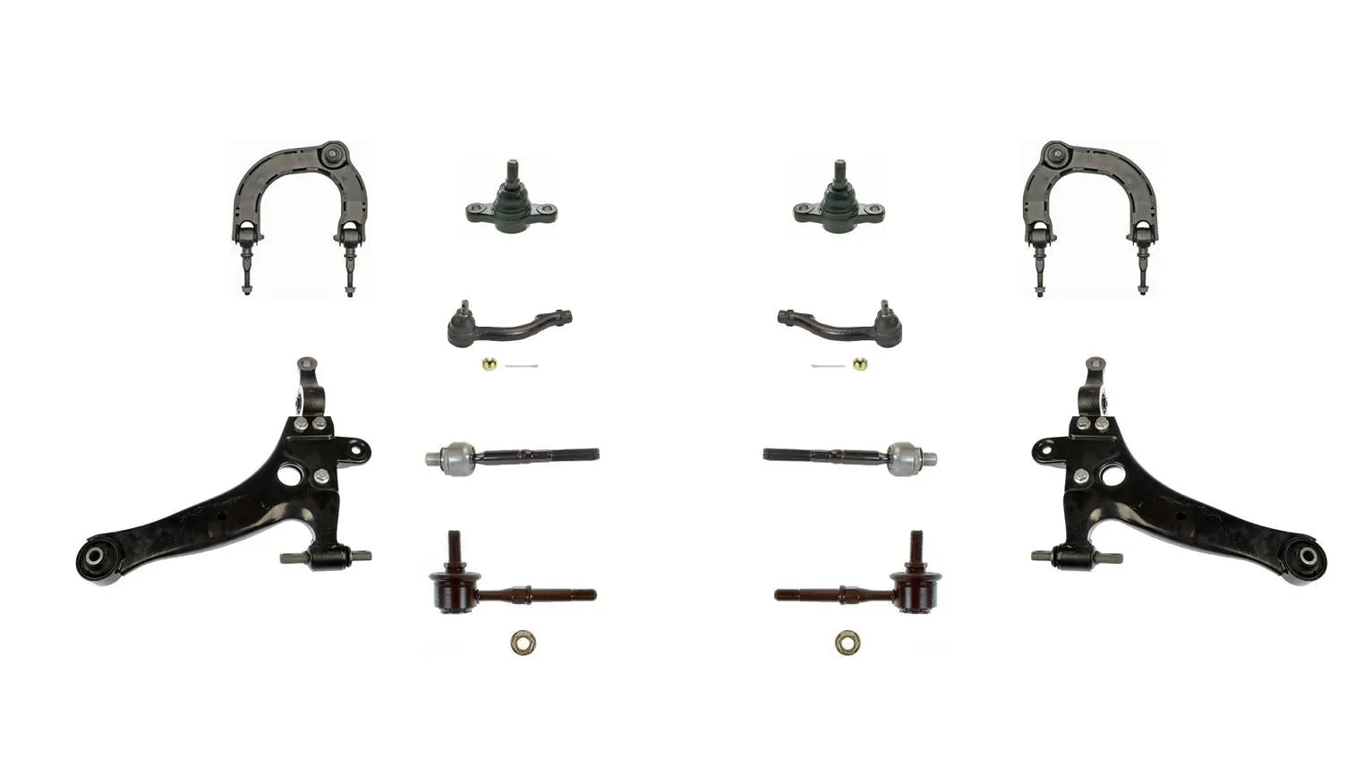 2001 XG300 99-01 Sonata Upper & Control Arm With Ball Joints Tie Rods 12Pc