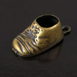 24x16mm Baby Shoes Charm, Vintage Brass, pk/6