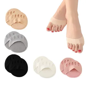5Pairs Invisible Forefoot Pads Ball of Foot Cushions Honeycomb Metatarsal Pads Invisible Socks Toe Topper Liner Sock for Women Prevent Pain and Discomfort