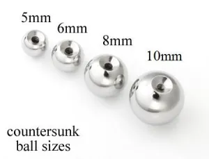 8g Countersunk, Counterbored Steel Ball — Price Per 1