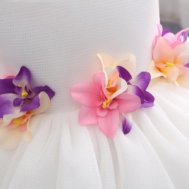A-line Flower Girl Dress With Applique, Unique Sleeveless Flower Girl Dress With Flower F058