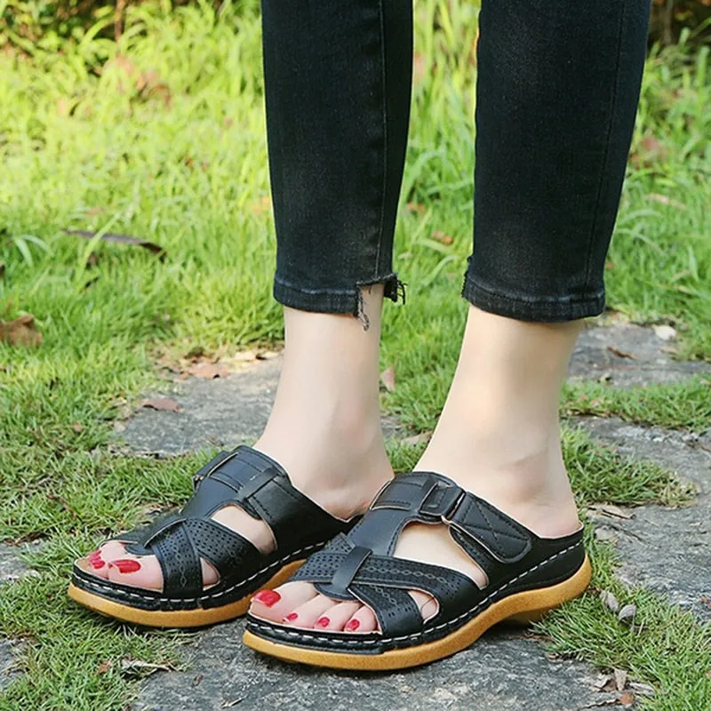 Amozae- Premium Orthopedic Sandals Women Men Bunion Corrector Low Heels Walking Sandals Toe Corrector Cusion Open Toe Comfy Sandals-0505