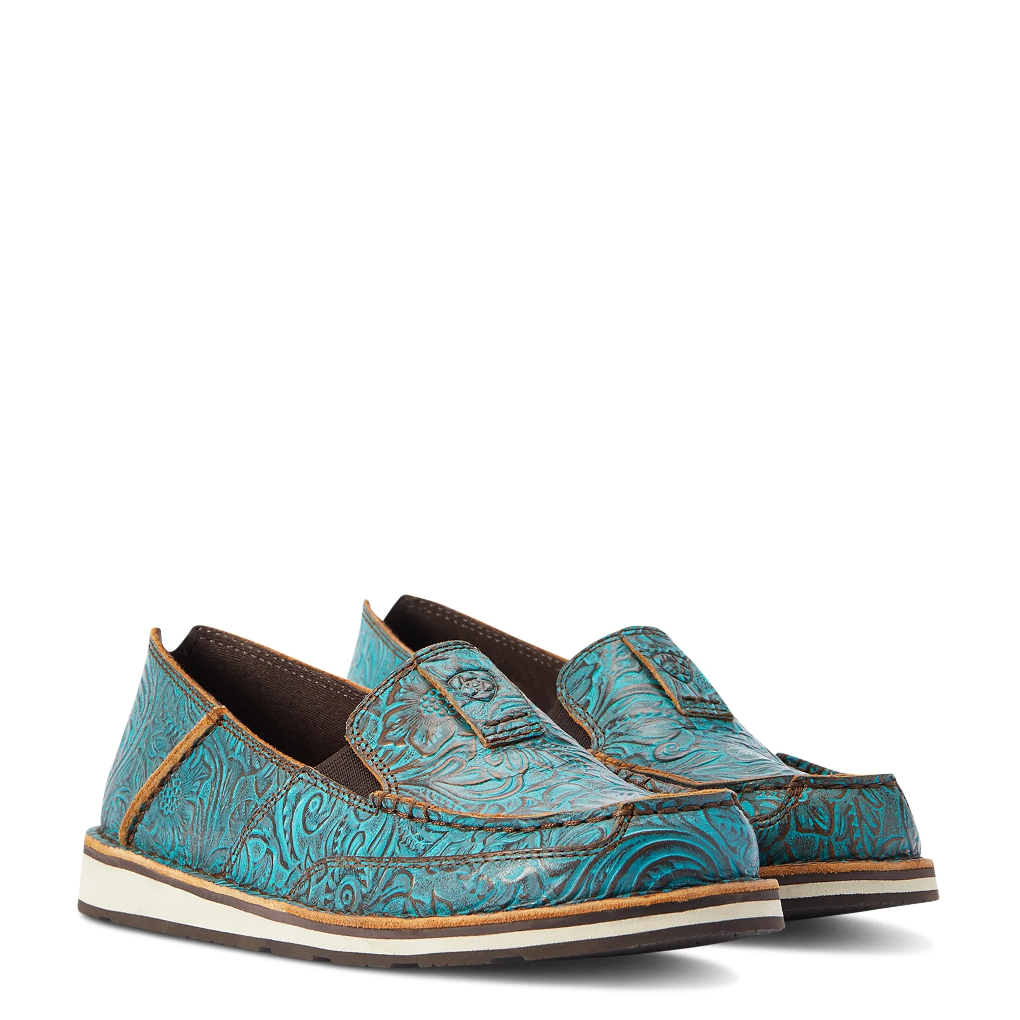 Ariat Ladies Brushed Turquoise Floral Emboss Cruisers 10042526