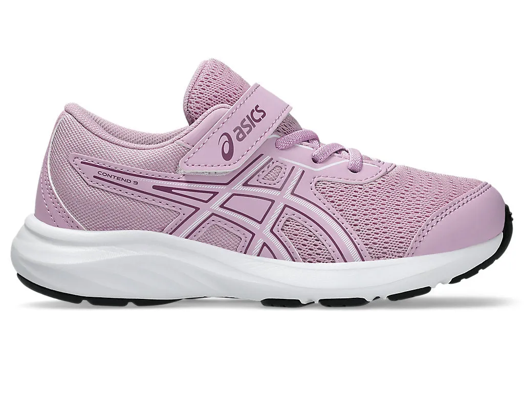 ASICS KIDS GEL CONTEND 9 HOOK N' LOOP LIGHT UBE/WHITE RUNNING SHOES