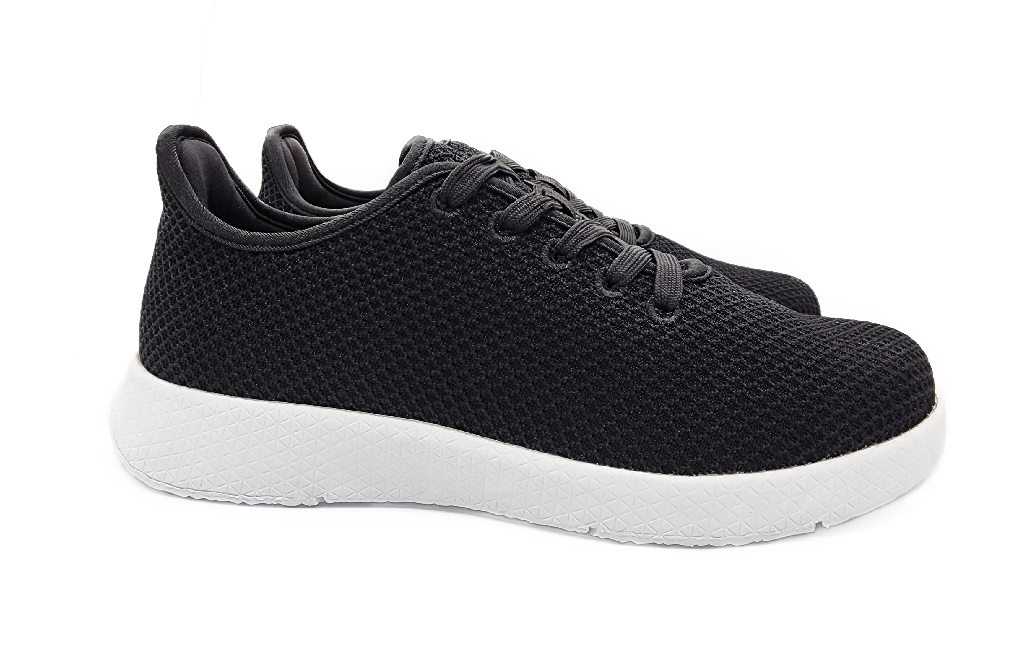 Axign River Lightweight Casual Orthotic Shoe - Black with White Sole