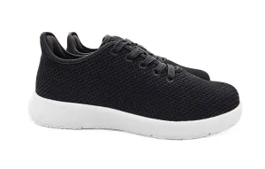Axign River Lightweight Casual Orthotic Shoe - Black with White Sole
