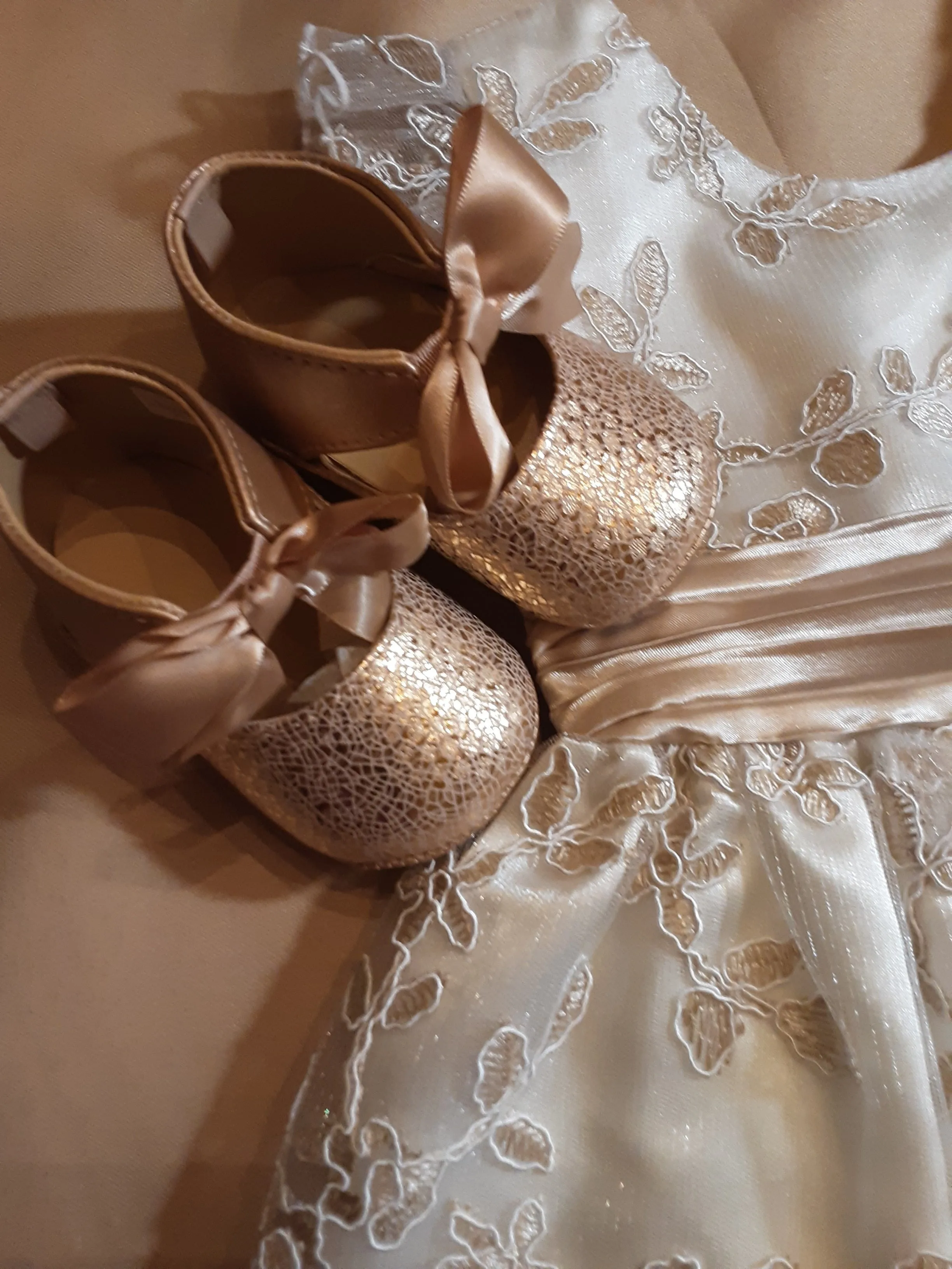 Baby Deer Metallic Bow Top Baby Shoe -Walking Shoes
