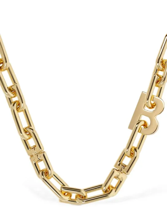 Balenciaga   B chain thin brass necklace 