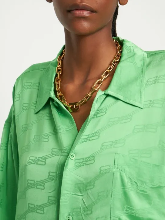 Balenciaga   B chain thin brass necklace 