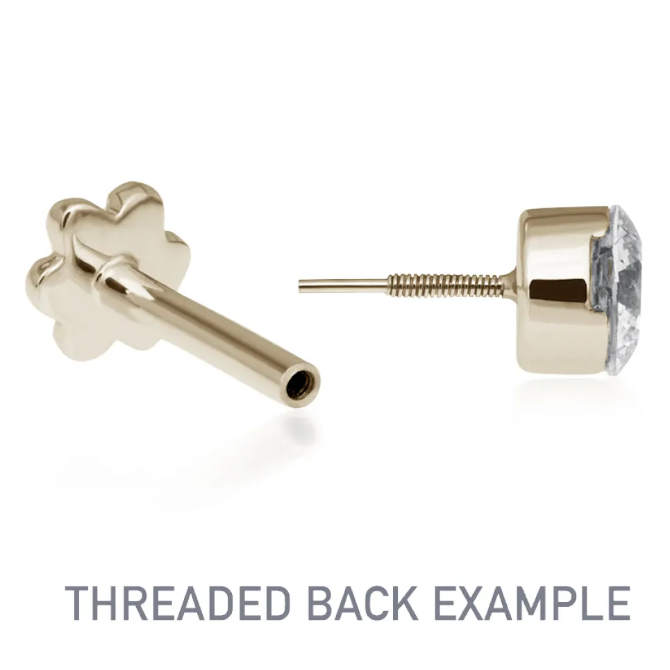 Ball Earring by Maria Tash in 14K Yellow Gold. Flat Stud.