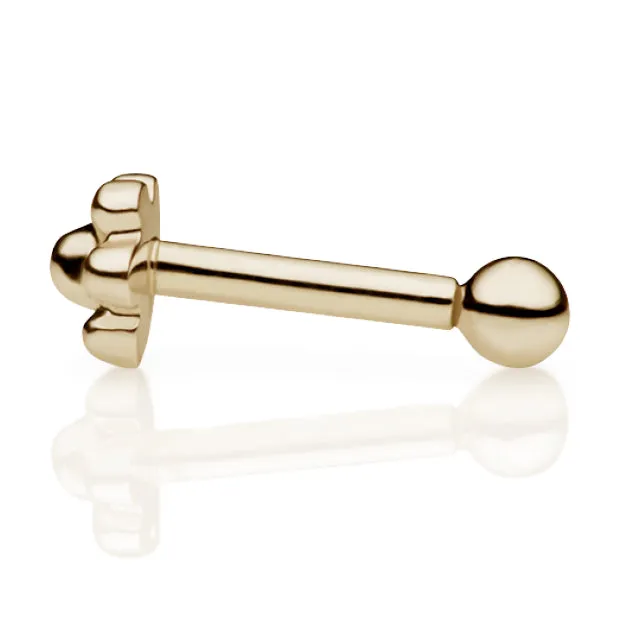 Ball Earring by Maria Tash in 14K Yellow Gold. Flat Stud.