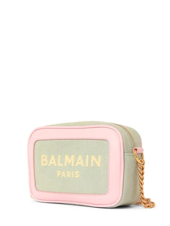 Balmain   B-army logo canvas camera bag 