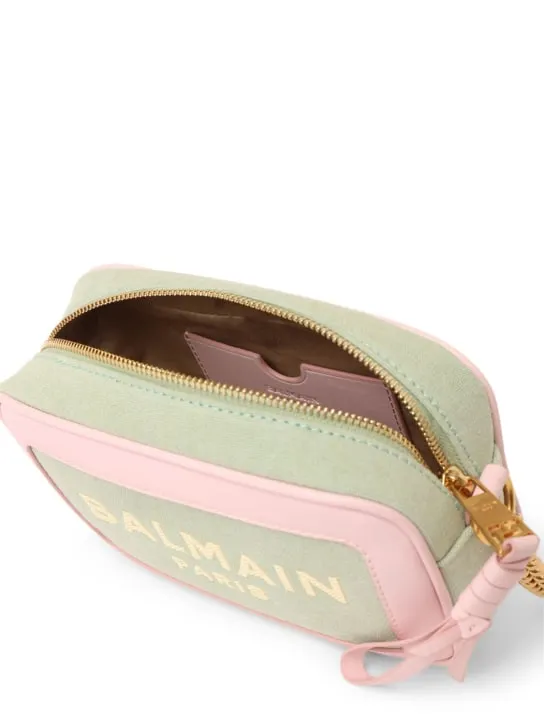 Balmain   B-army logo canvas camera bag 