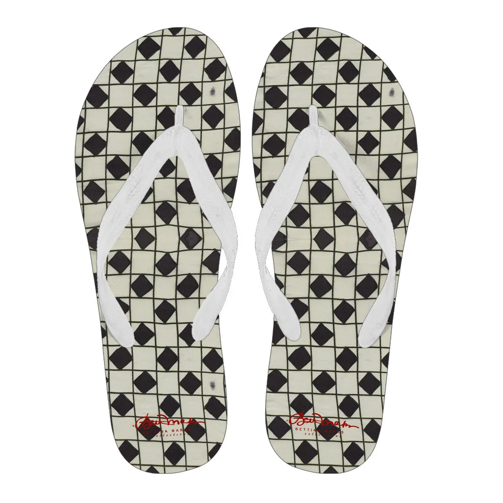 B&W Checkerboard Optical Flip Flops