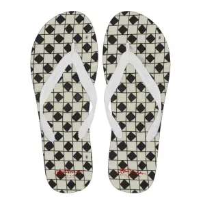 B&W Checkerboard Optical Flip Flops