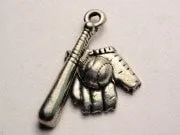 Baseball Bat Glove And Ball Genuine American Pewter Charm