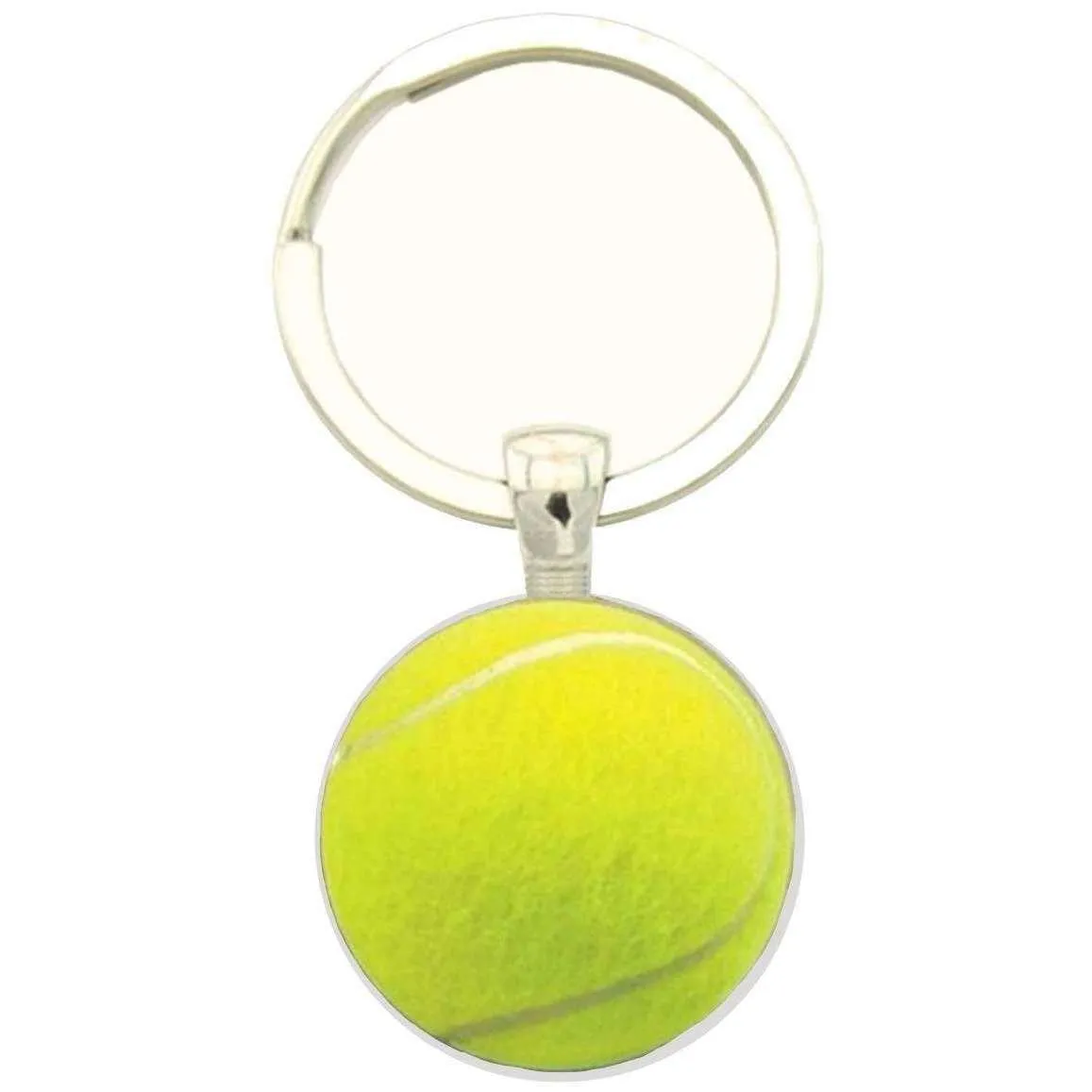 Bassin and Brown Tennis Ball Key Ring - Yellow