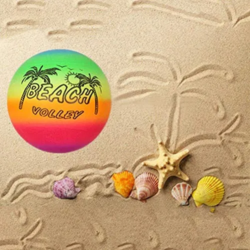Beach Ball Soft Rainbow Color Inflatable Volleyball Kids Children Game - 2pcs