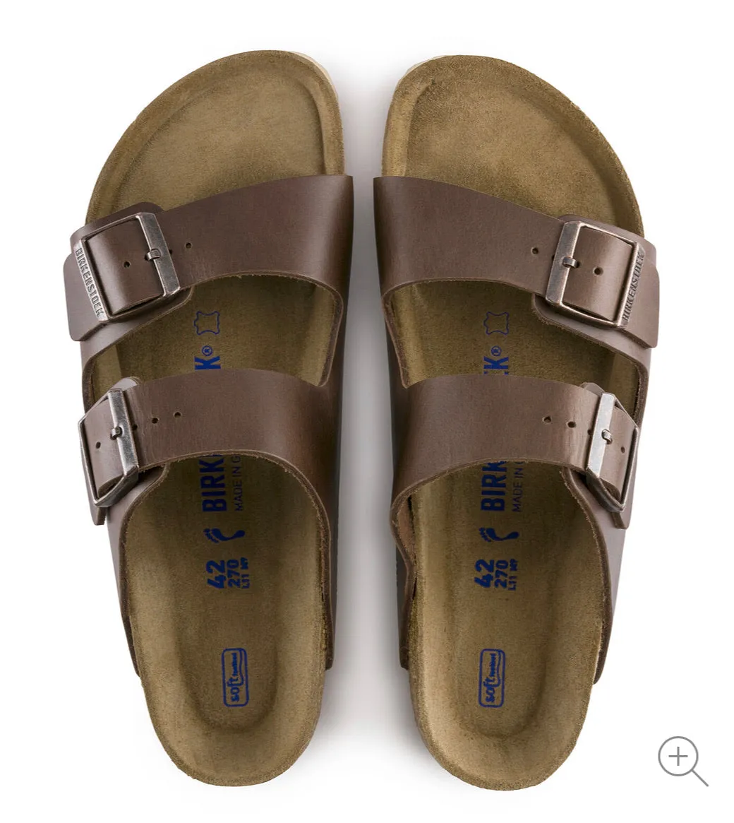 Birkenstock Arizona Antique Pull Espresso Soft Footbed Made In Germany