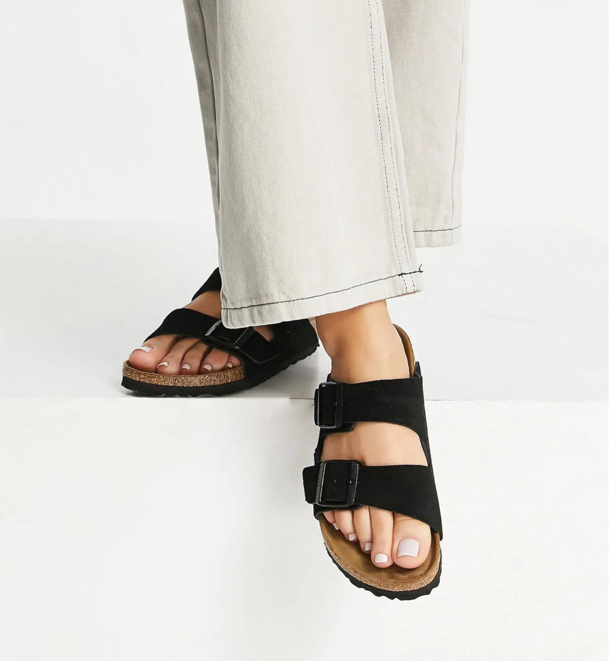 Birkenstock Arizona Black Suede Leather Soft Footbed Made In Germany