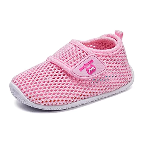 BMCiTYBM Baby Sneakers Girl Boy Tennis Shoes First Walker Shoes 12-18 Months Pink