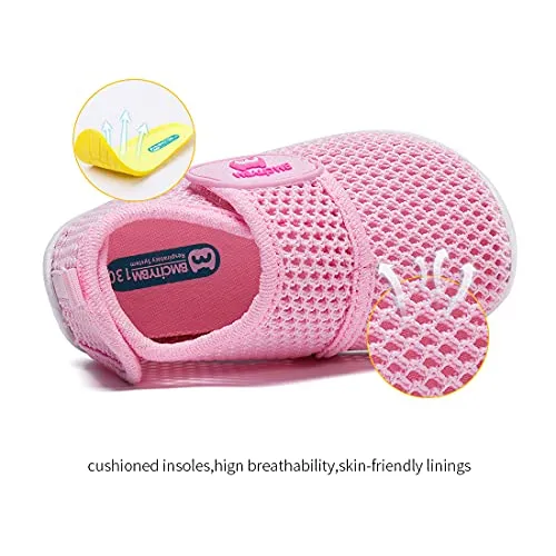 BMCiTYBM Baby Sneakers Girl Boy Tennis Shoes First Walker Shoes 12-18 Months Pink