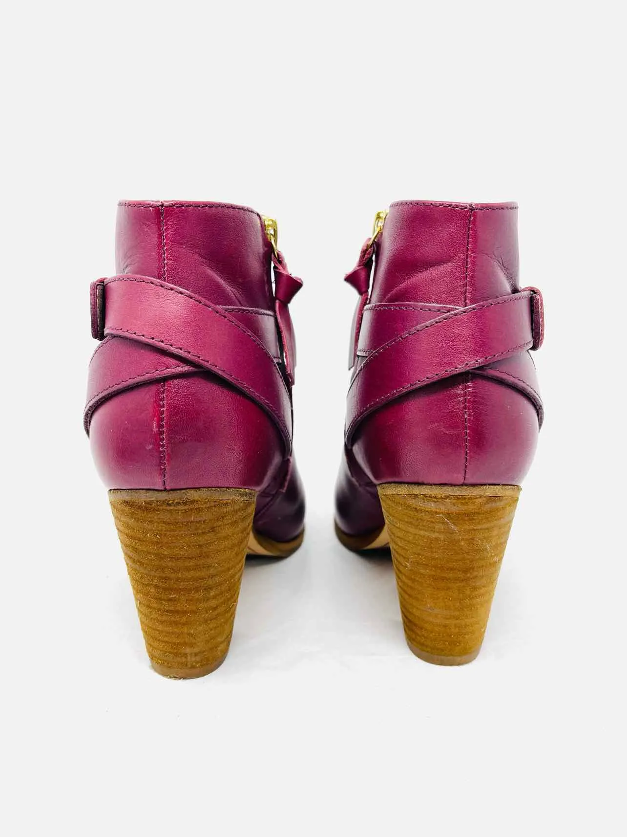 Boden Size 8 Oxblood Buckle(s) Leather Shoes Ankle Boots