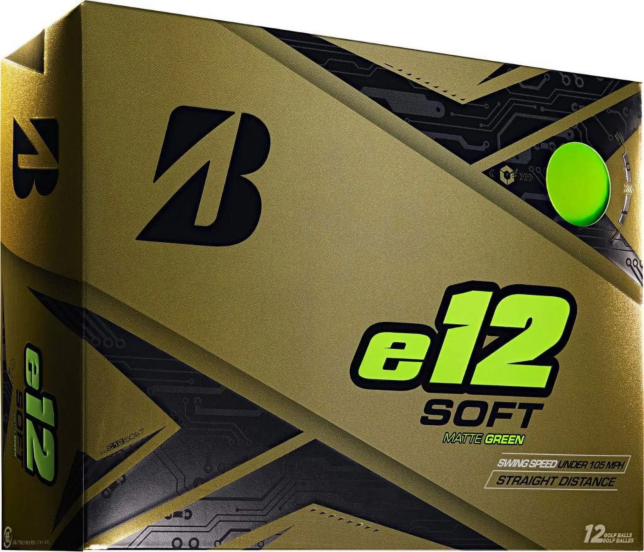 Bridgestone e12 Soft Golf Balls (12pk, MATTE GREEN, 2019) Soft E-12 NEW