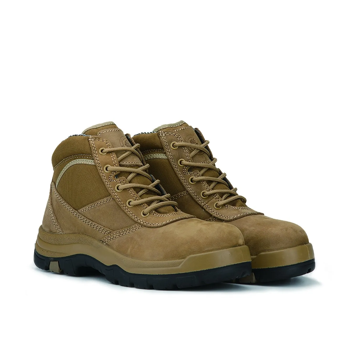 Brown 6 Inch Steel Toe Leather Work Boots AK250