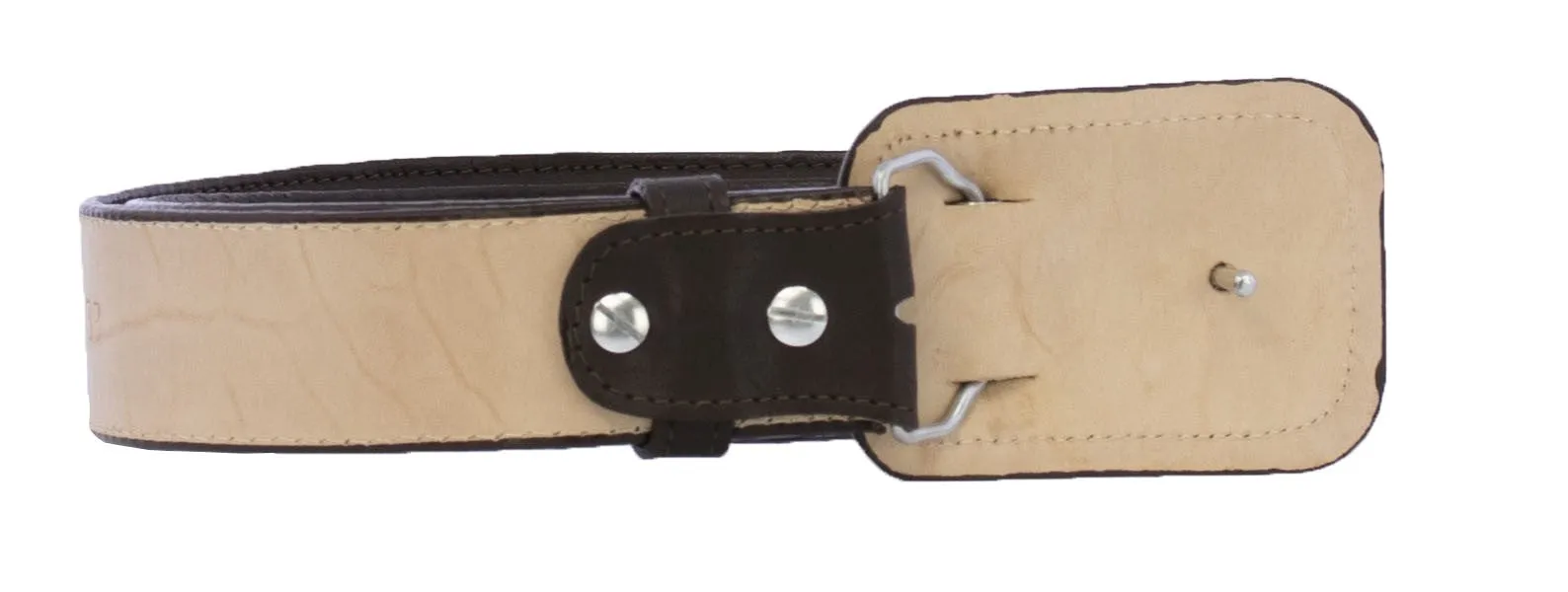 Brown Western Cowboy Belt Solid Leather - Rodeo Buckle