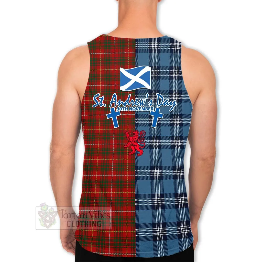 Bruce Tartan Men's Tank Top Happy St. Andrew's Day Half Tartan Style