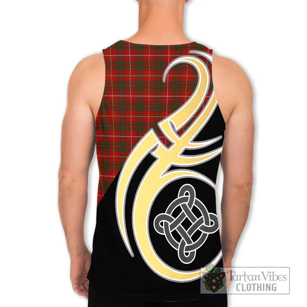 Bruce Tartan Men's Tank Top with Family Crest and Celtic Symbol Style