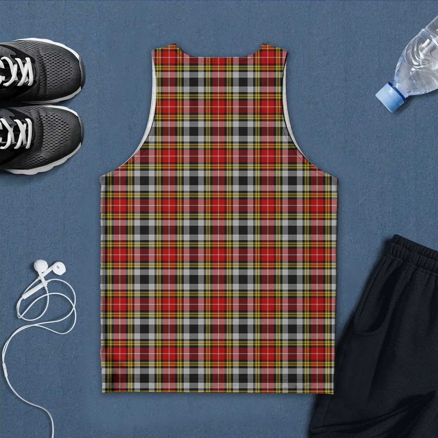 Buchanan Old Dress Tartan Mens Tank Top with Family Crest