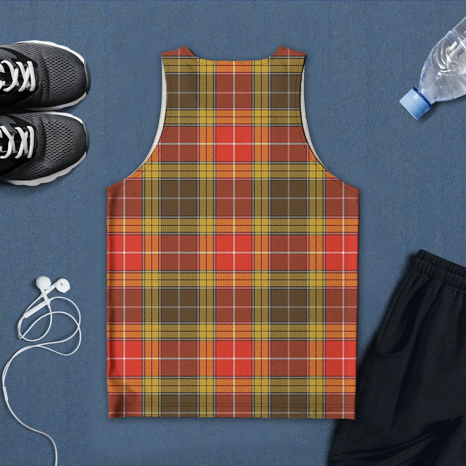 Buchanan Old Set Weathered Tartan Mens Tank Top