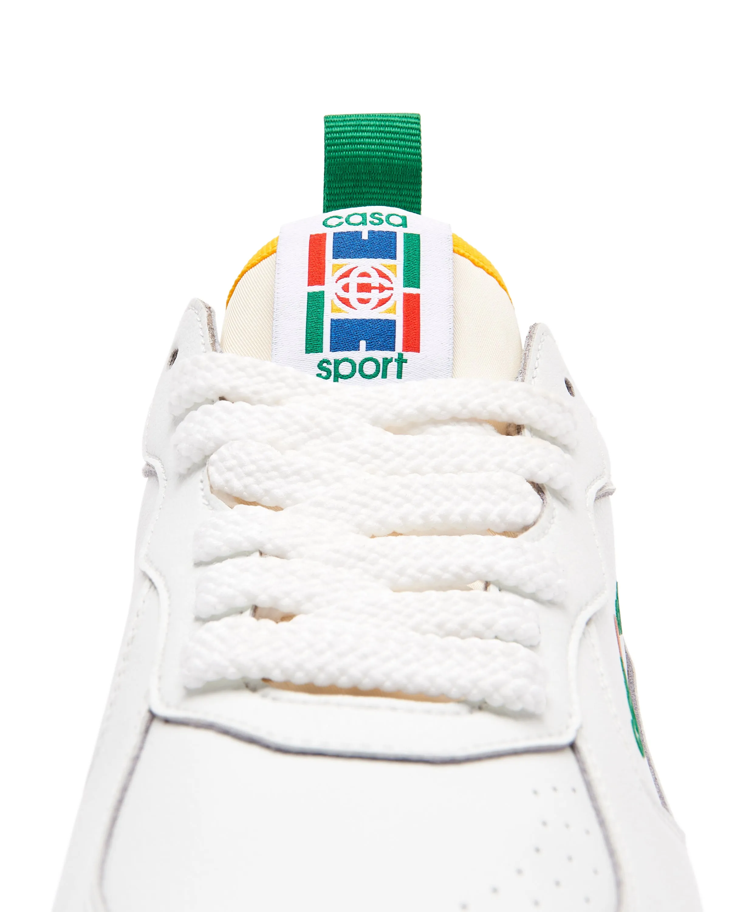 CASABLANCA Tennis Court Leather Sneaker White Green