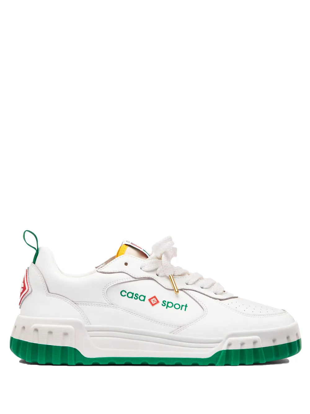 CASABLANCA Tennis Court Leather Sneaker White Green