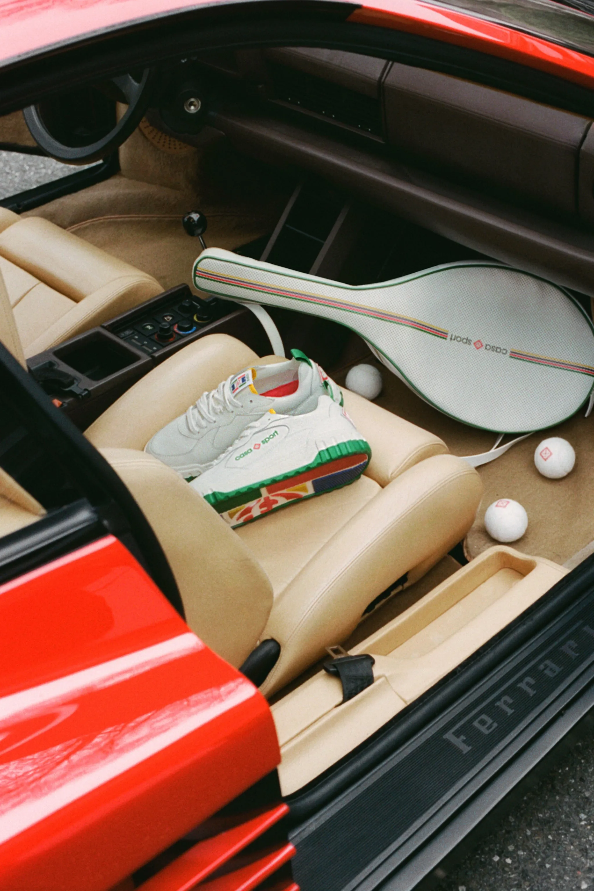 CASABLANCA Tennis Court Leather Sneaker White Green