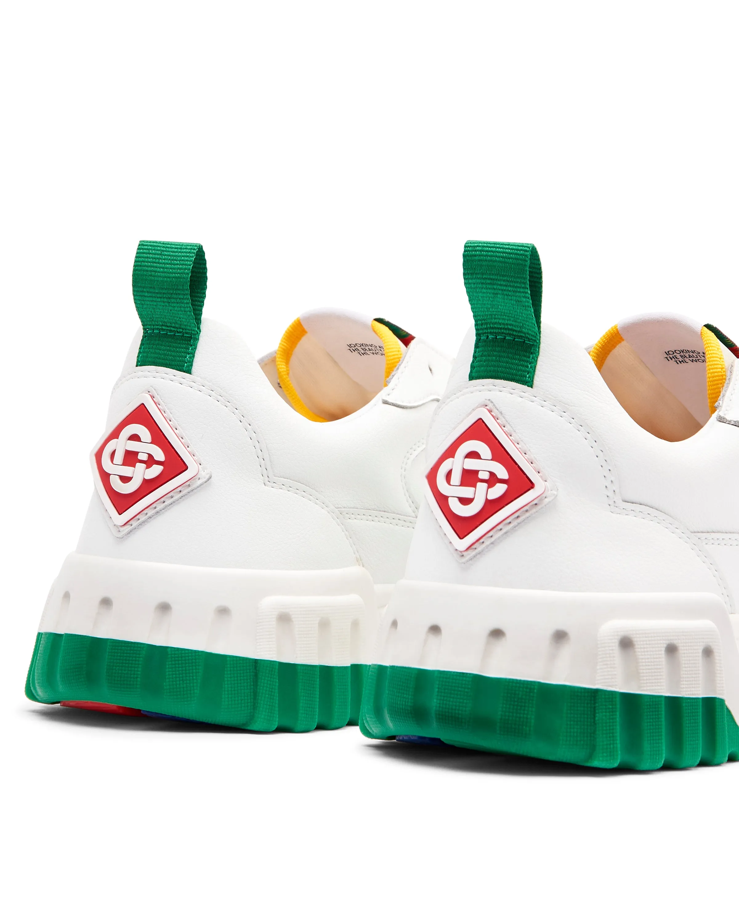 CASABLANCA Tennis Court Leather Sneaker White Green