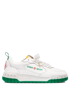CASABLANCA Tennis Court Leather Sneaker White Green