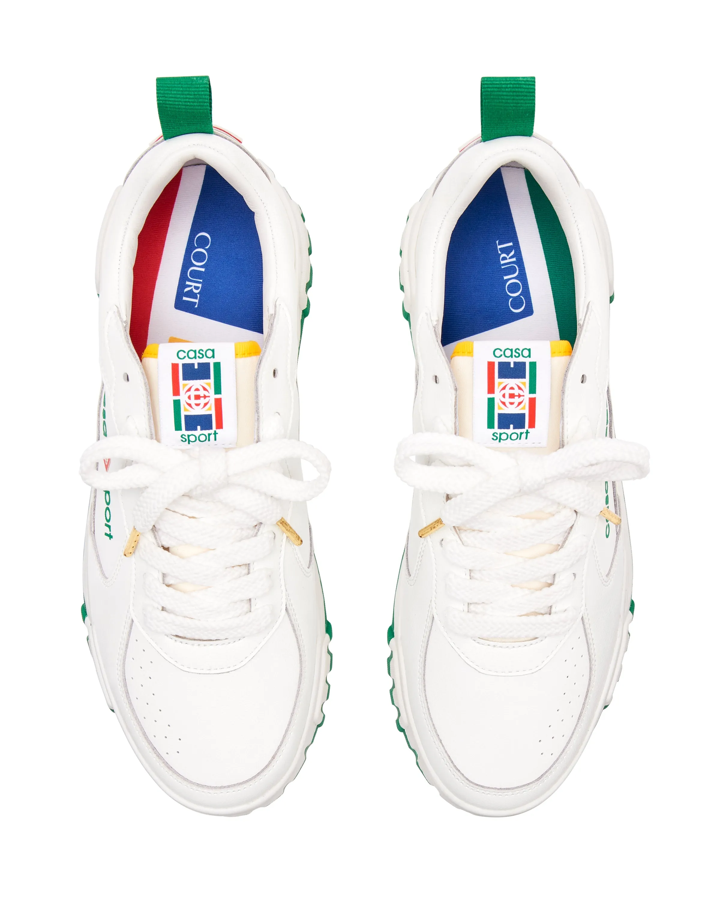 CASABLANCA Tennis Court Leather Sneaker White Green