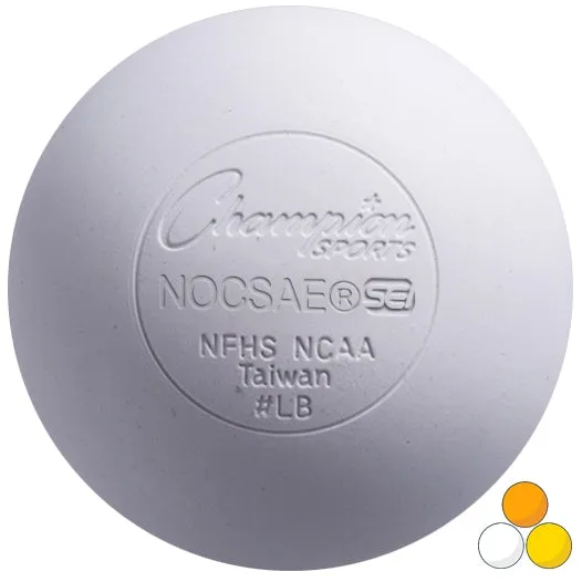 Case 120 White Champion Sports Lacrosse Balls - Meets NOCSAE Standard, SEI Certified, Grease-Free