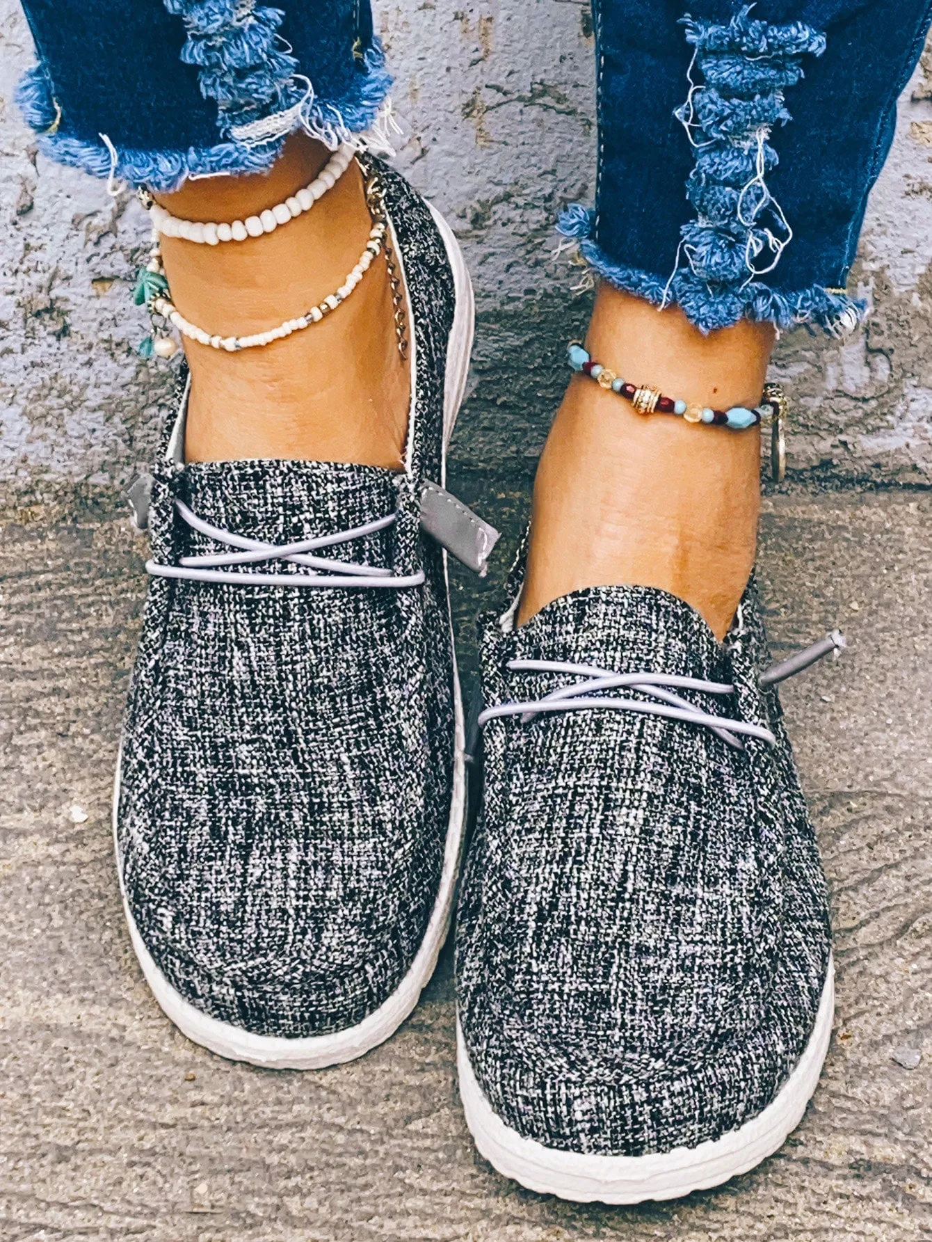 Casual Shoes with Lace Up Front
