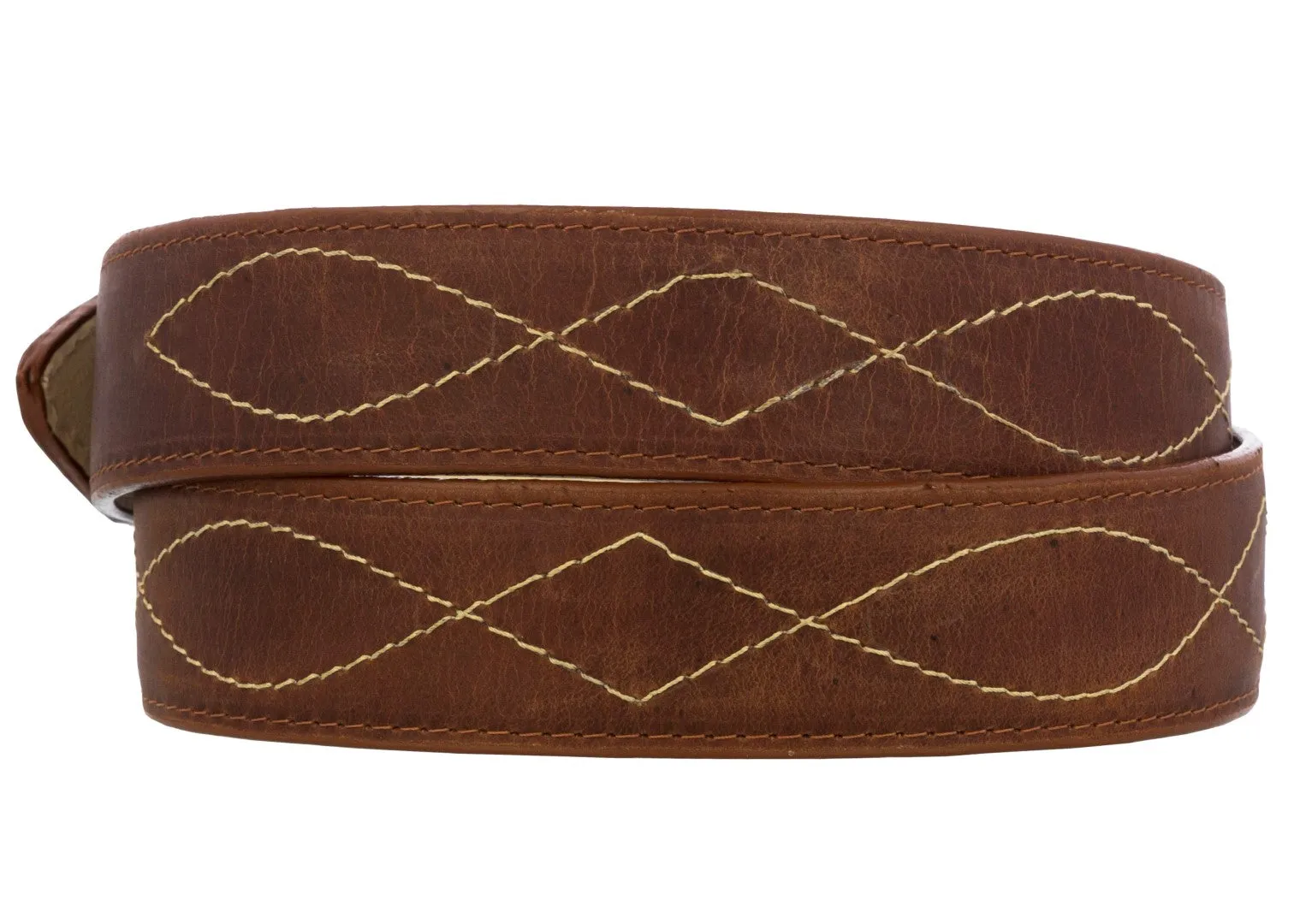 Chedron Western Cowboy Leather Belt Classic Embroidery - Rodeo Buckle