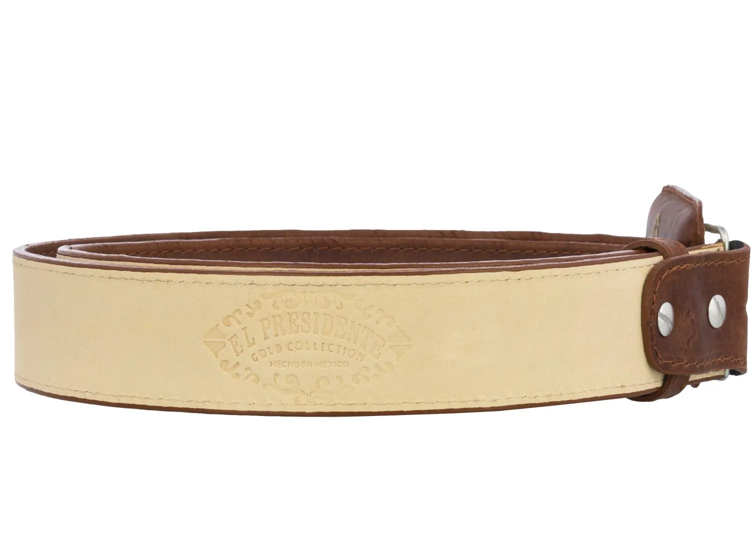 Chedron Western Cowboy Leather Belt Classic Embroidery - Rodeo Buckle